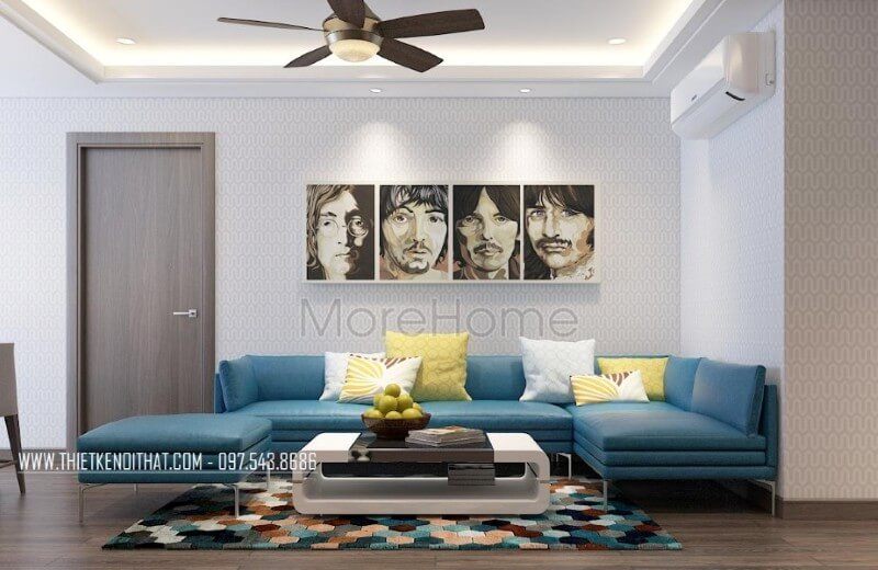 Mẫu sofa chữ L có thể tối ưu hóa việc sử dụng góc khuất của căn hộ chung cư nhỏ đến mức tối đa.