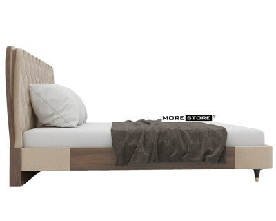 Ảnh của Giường gỗ bọc da thân giường gỗ veneer óc chó (kèm tap)