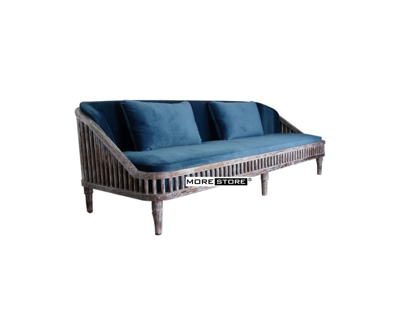 Ảnh của Ghế sofa gỗ có đệm nỉ nhung ấn tượng và sang trọng